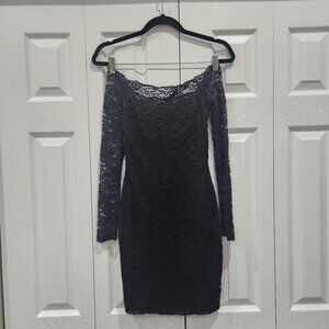 Black off the shoulder lace dress from Charlotte Russe